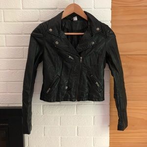 H&M cropped motorcycle jacket